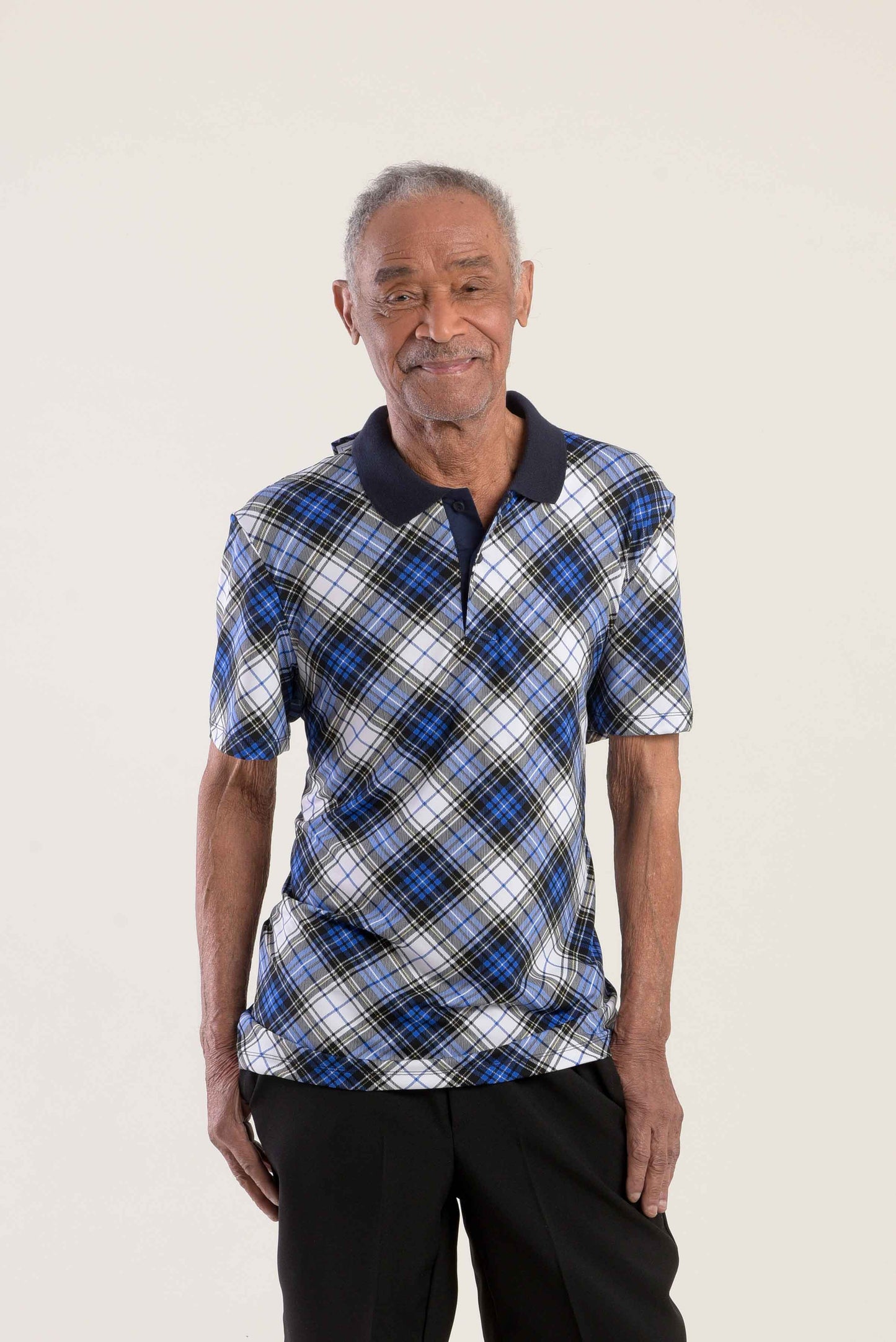 Polo adapté royal à carreaux et manche courte | 1GHT100-1X109 | CCV