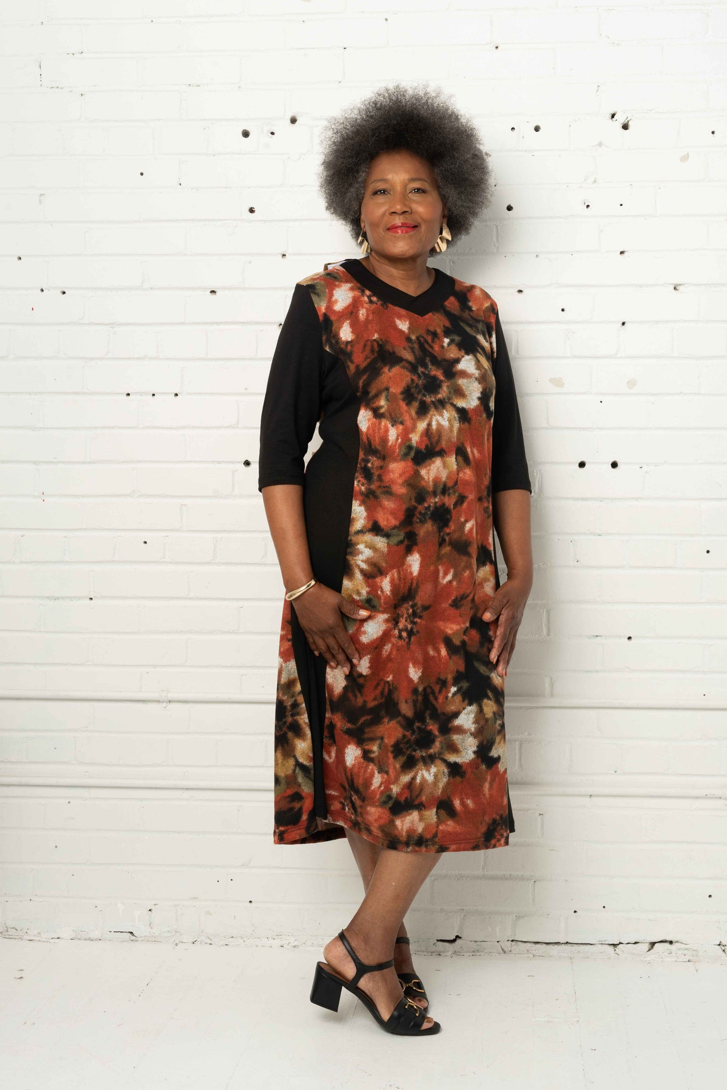 Robe adaptée chaude en tricot | 1WR810-Ocre | CCV