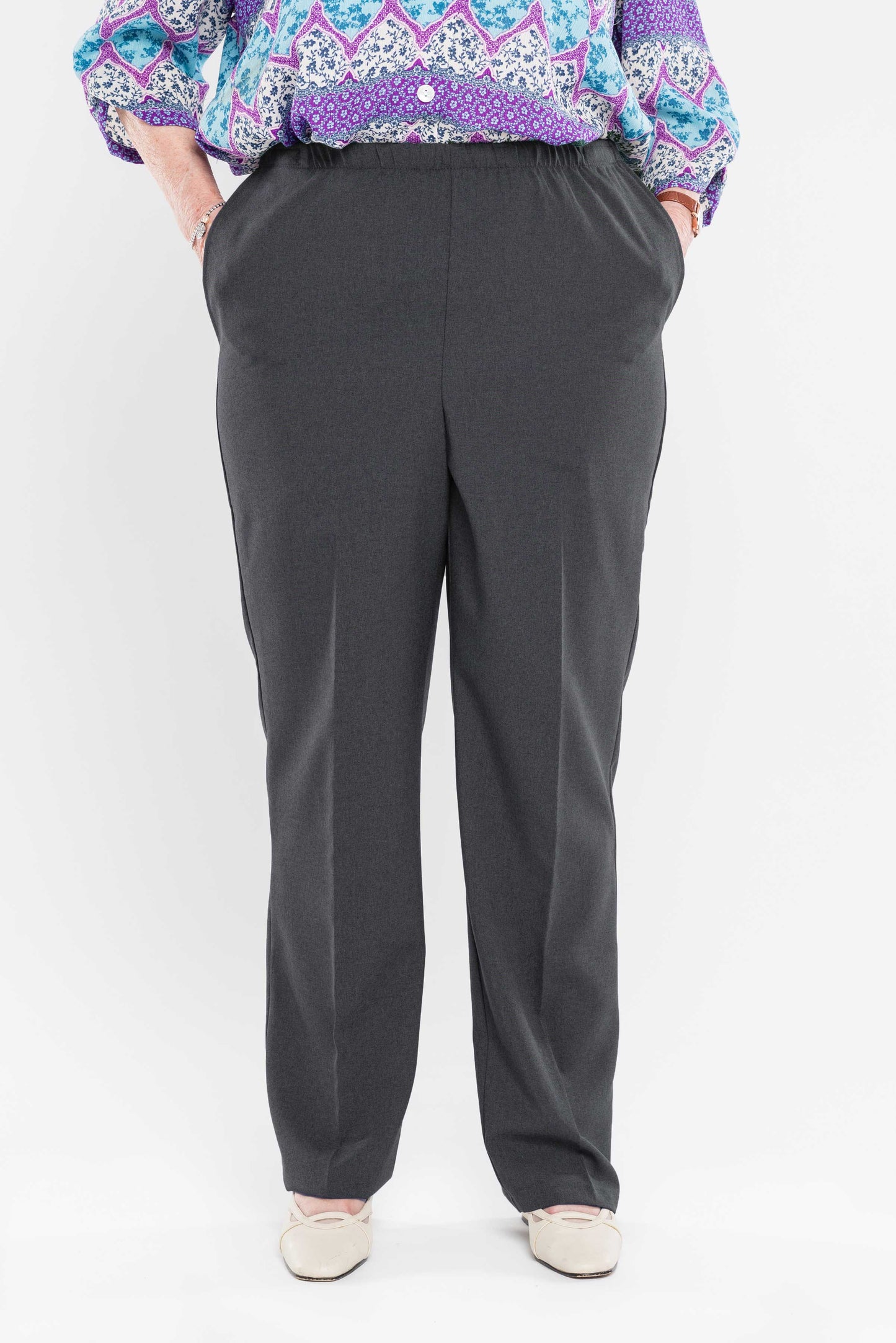 Pantalon adapté ouverture sur les côtés en gabardine| anthracite 1LP34 | CCV