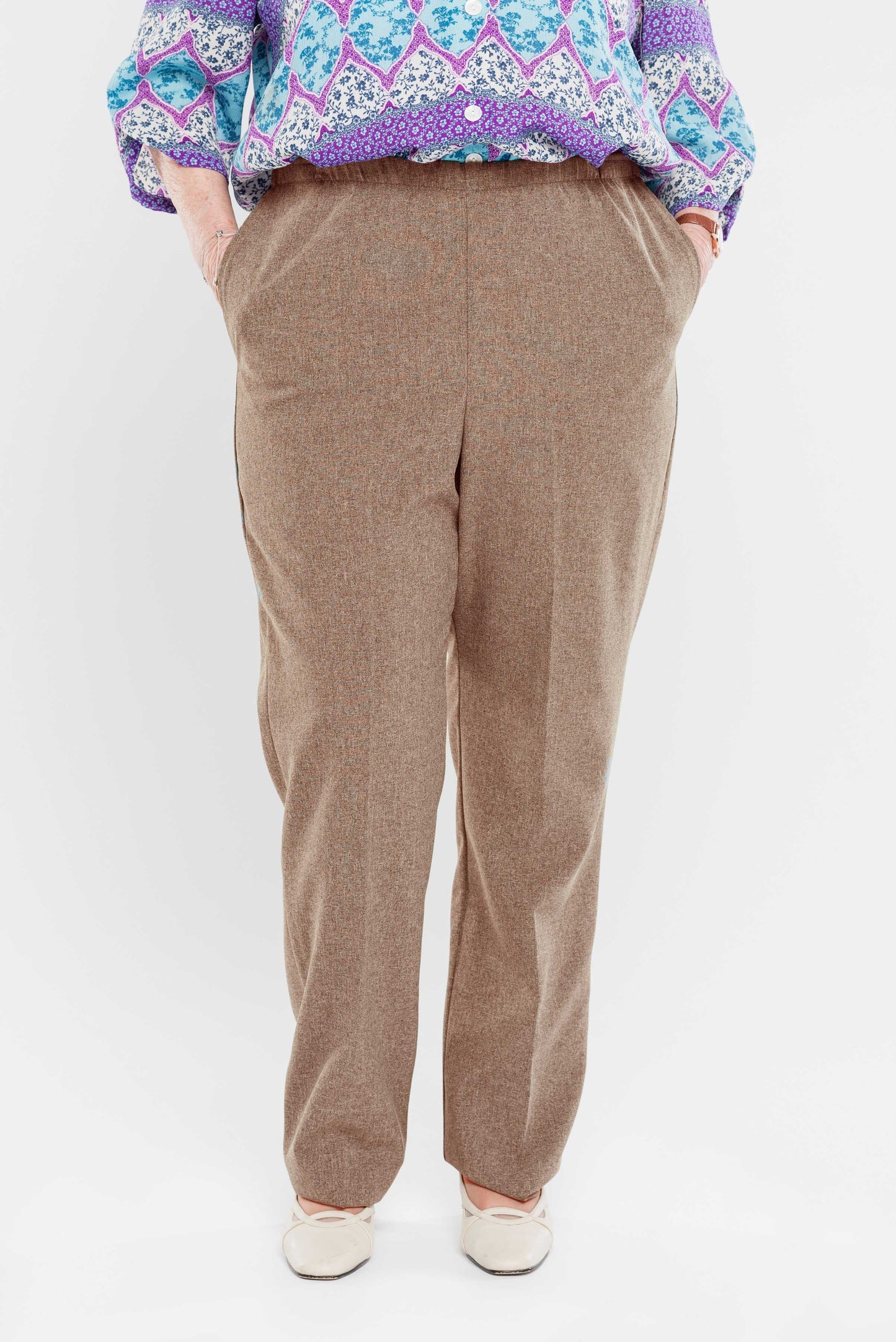 Pantalon adapté pour femme | Cacao en Gabardine | CCV
