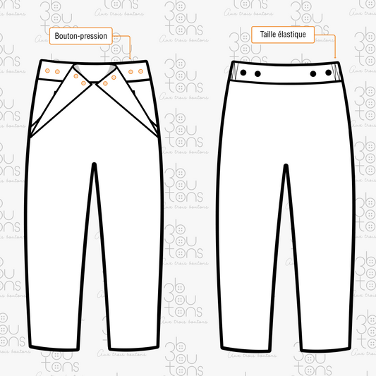 Pantalon adapté ouverture sur le devant| Marine -FP62525 | EZ