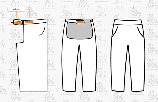 Pantalon adapté sans fond | Crème | A3B