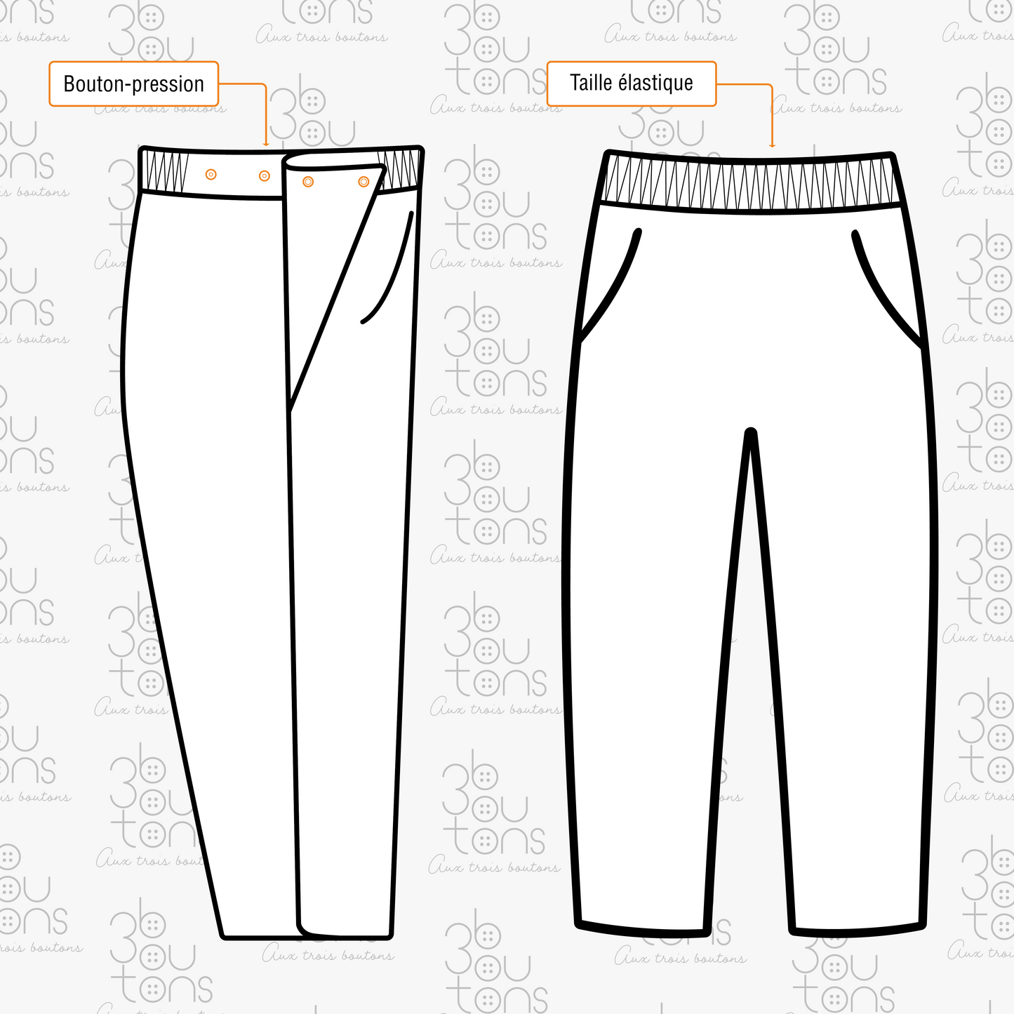 Pantalon adapté ouverture sur les côtés type jersey | brun-1LP34 | CCV