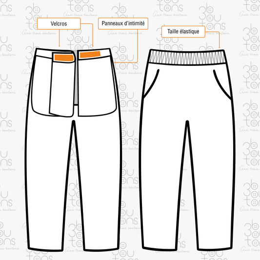 Pantalon adapté sans fond avec panneaux d'intimité en jersey | gris 1LP35 | CCV