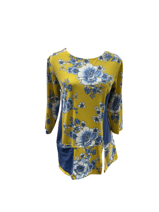 Chandail adapté manche au coude| Pivoines bleues | A3B |