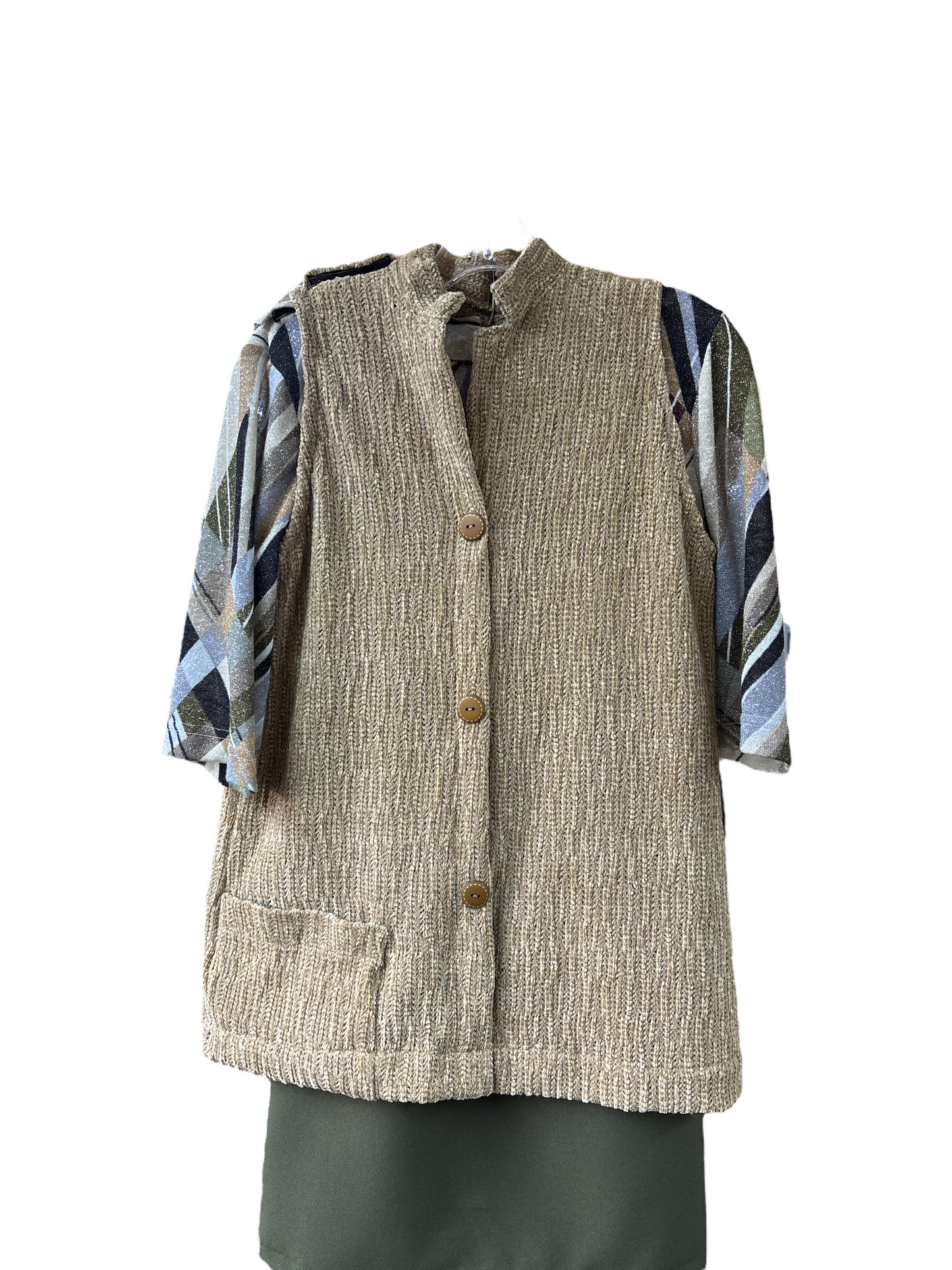 Veste sans manches à col Mao pour dames | Café au lait | A3B