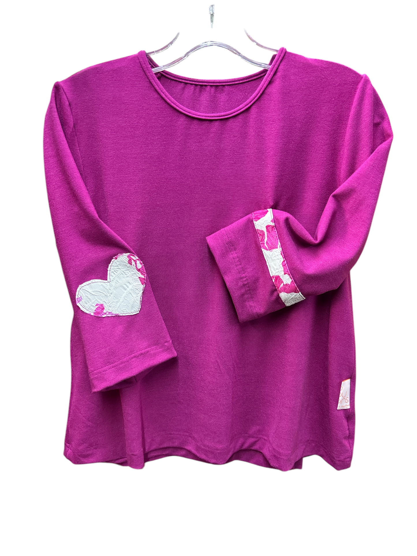 Chandail adapté manche ¾ | Martine fuchsia ou blanc| A3B