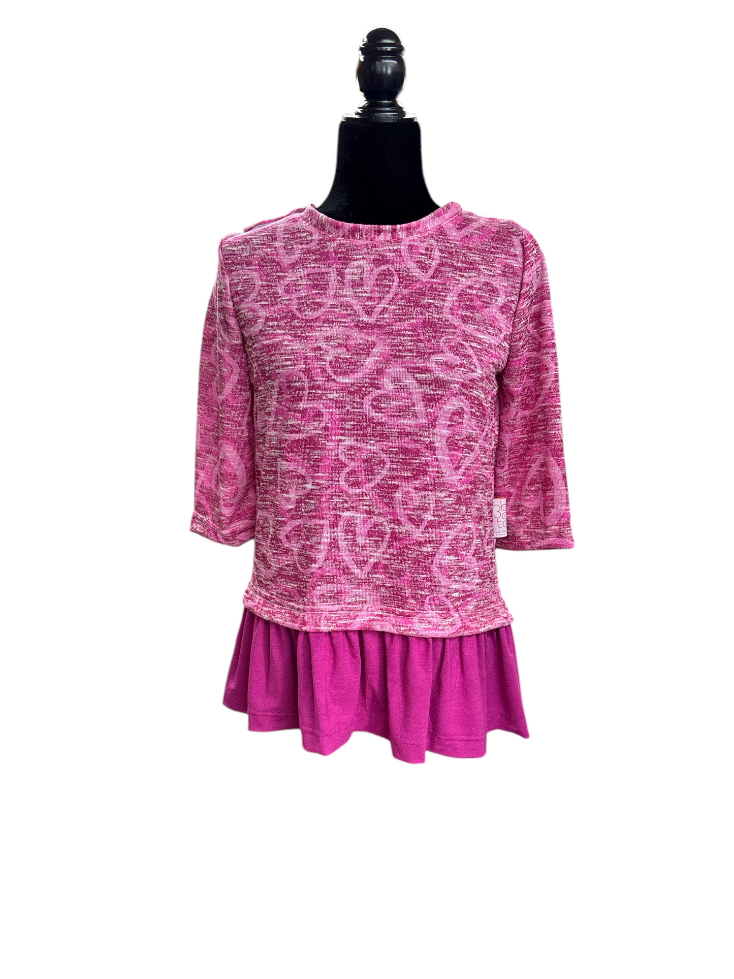 Pull adapté en tricot Camille | Rose à coeurs | A3B