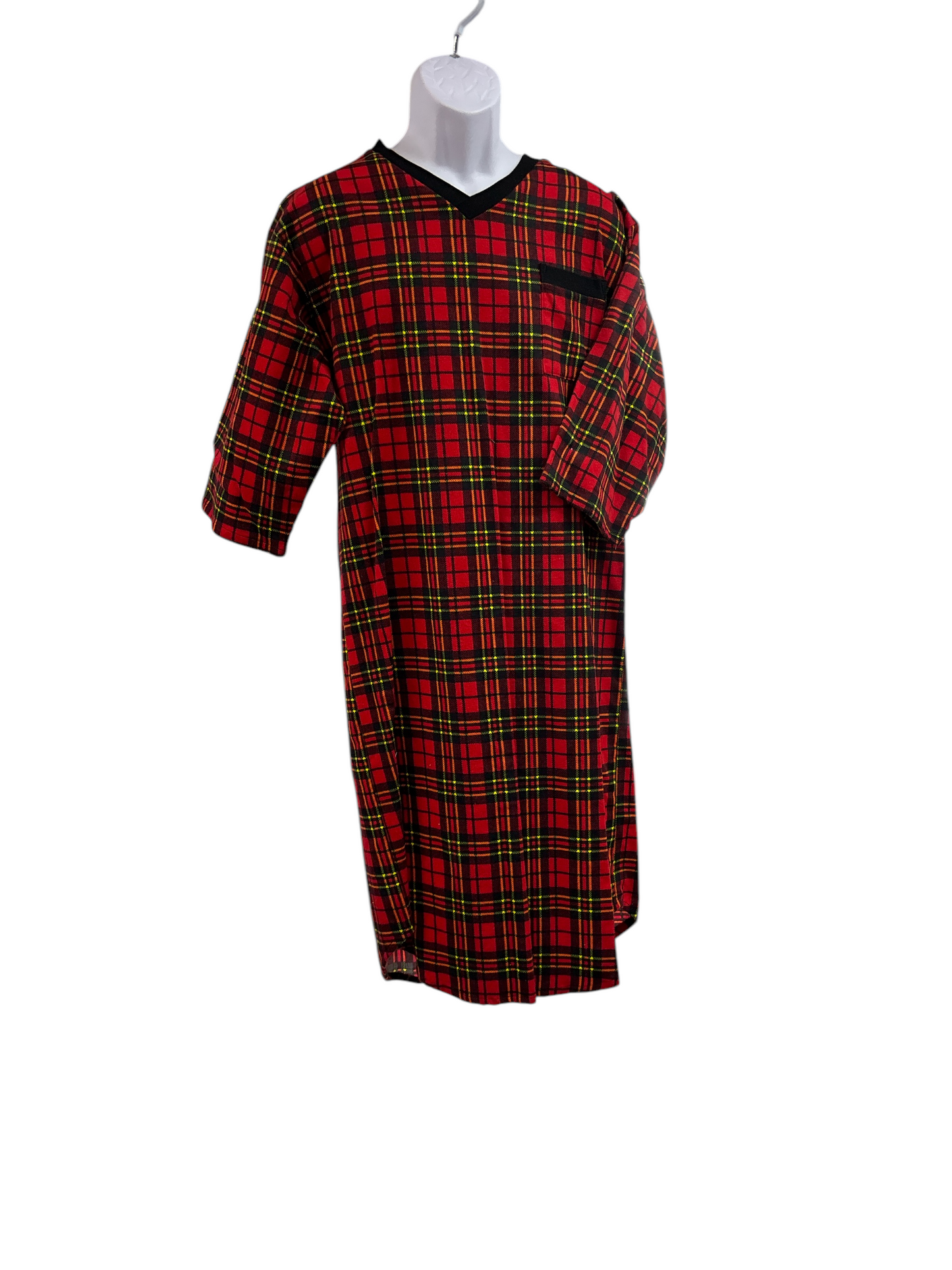 Chemise de nuit adaptée en flanelle |Rouge-1J412 Tartan | CCV