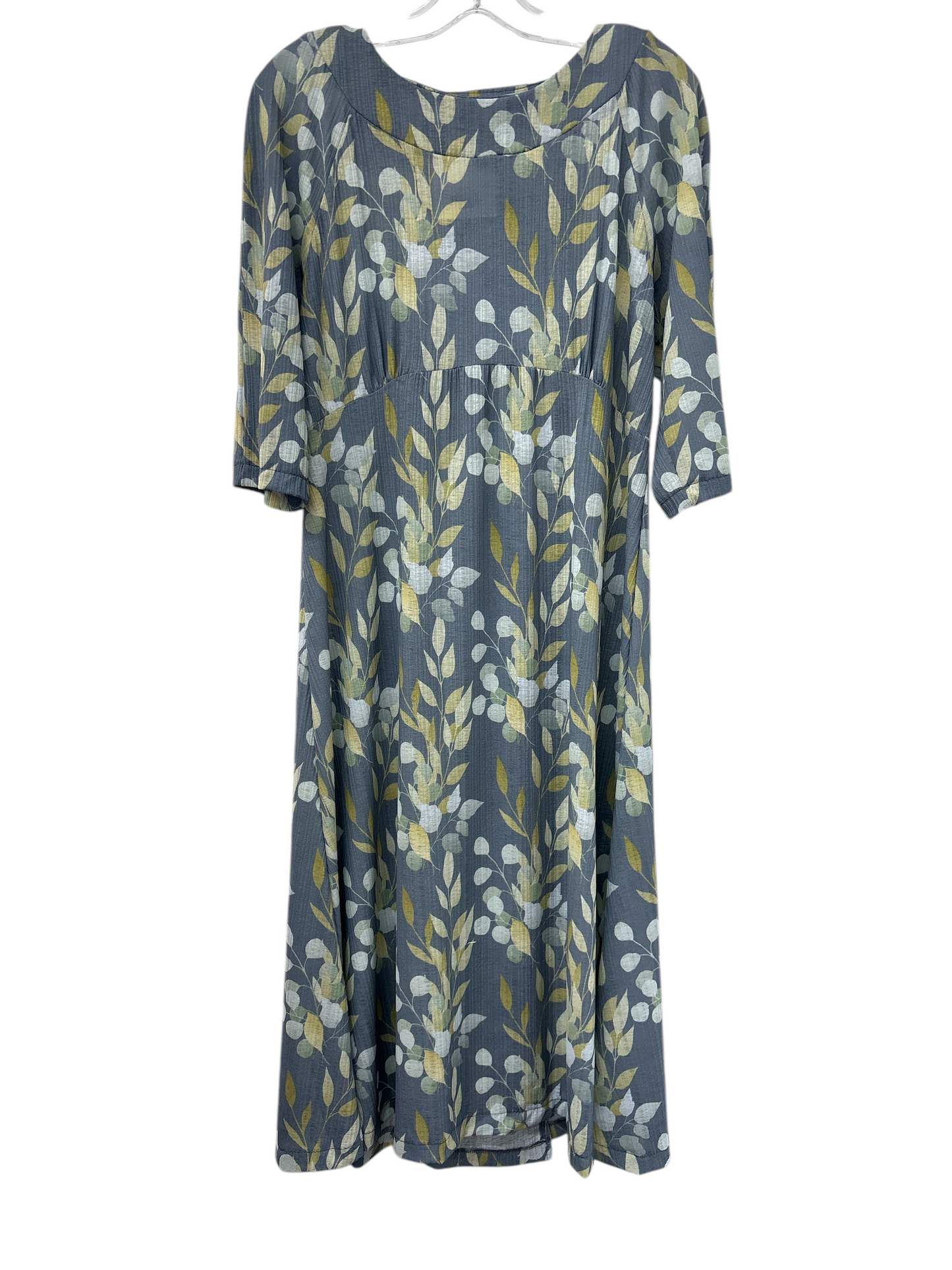 Robe adaptée les feuilles | ardoise crème et menthe | A3B