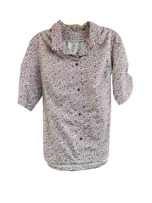 Blouse adaptée manche ¾ | col chemisier-Violette | A3B