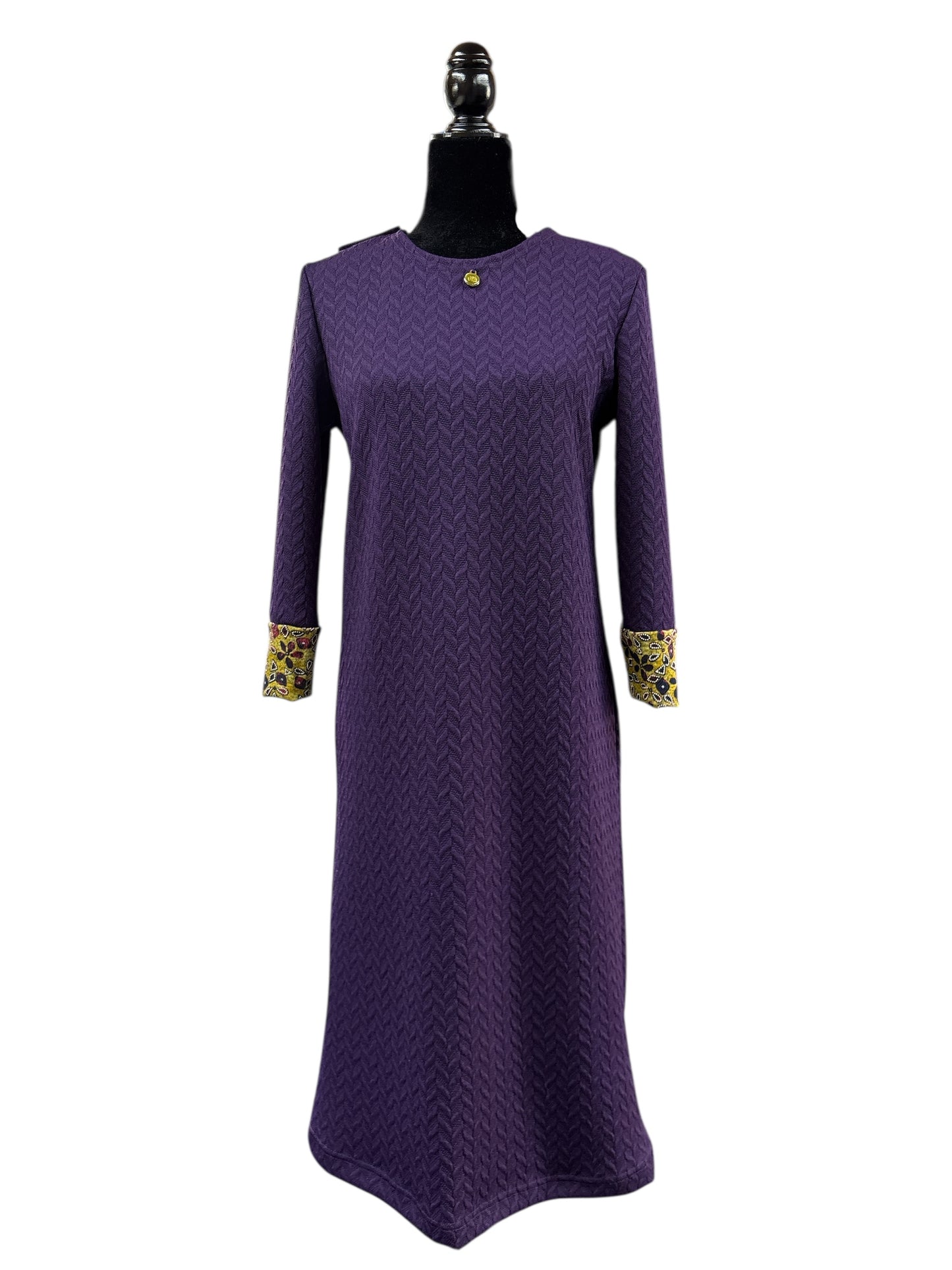 Robe adaptée manche longue en tricot | Violette | A3B