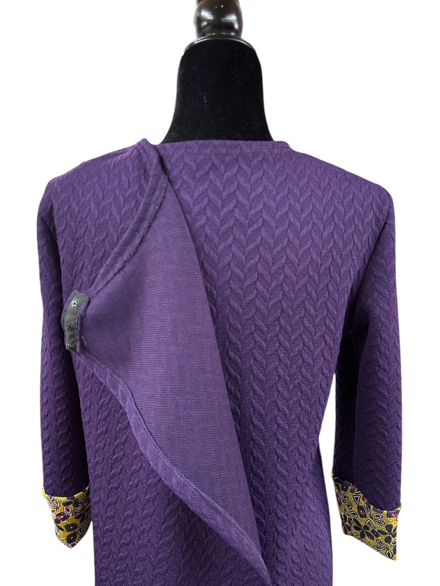 Robe adaptée manche longue en tricot | Violette | A3B