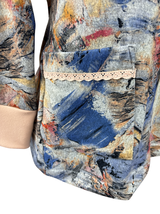 Chandail adapté, manches longues, poignets contrastants |Bleu poudre | A3B