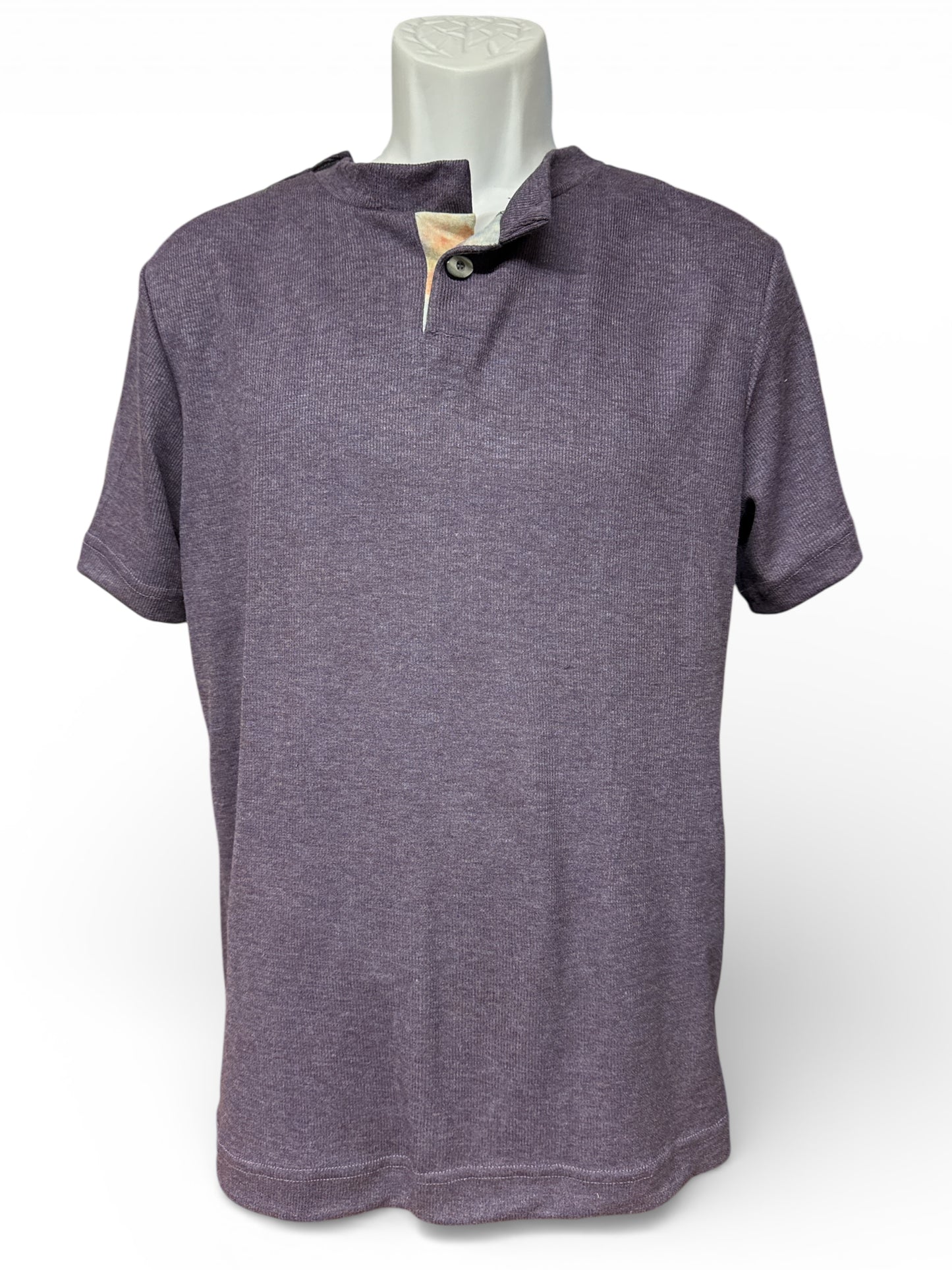 Haut adapté style polo, col mao, manche courte |Marc Violet | A3B