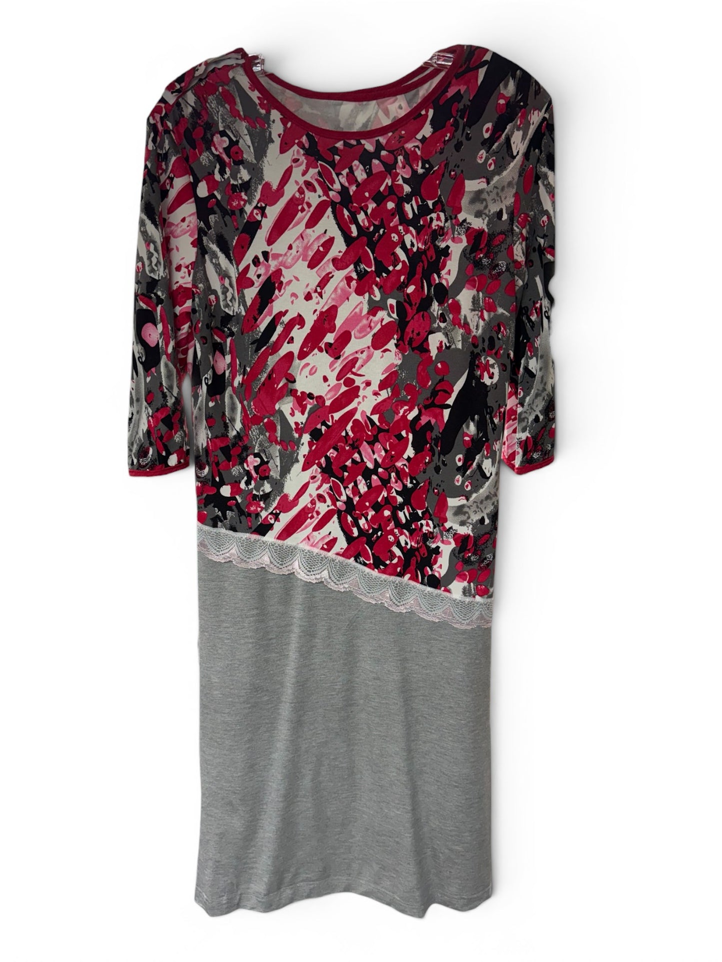 Robe adaptée manche ¾ |Brume -turquoise rouge ou grise | A3B