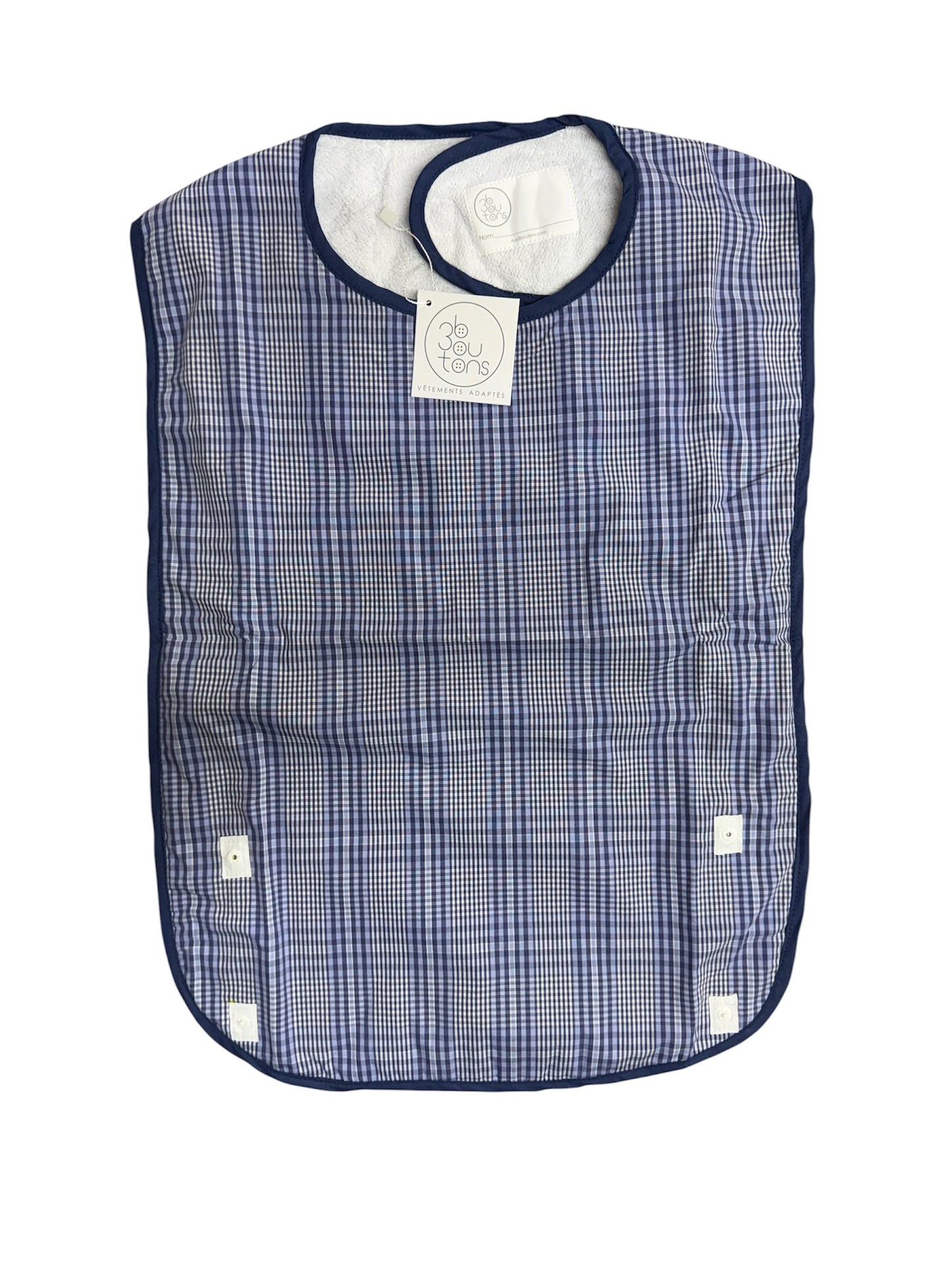 Bavoir imperméable triple épaisseur | Carreaux bleus | EZ