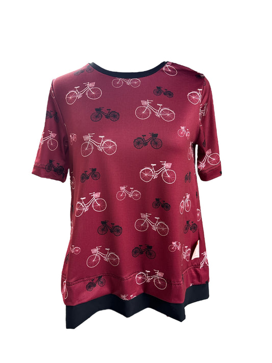 Chandail adapté manche courte * à vélo* | Rouge Merlot | A3B