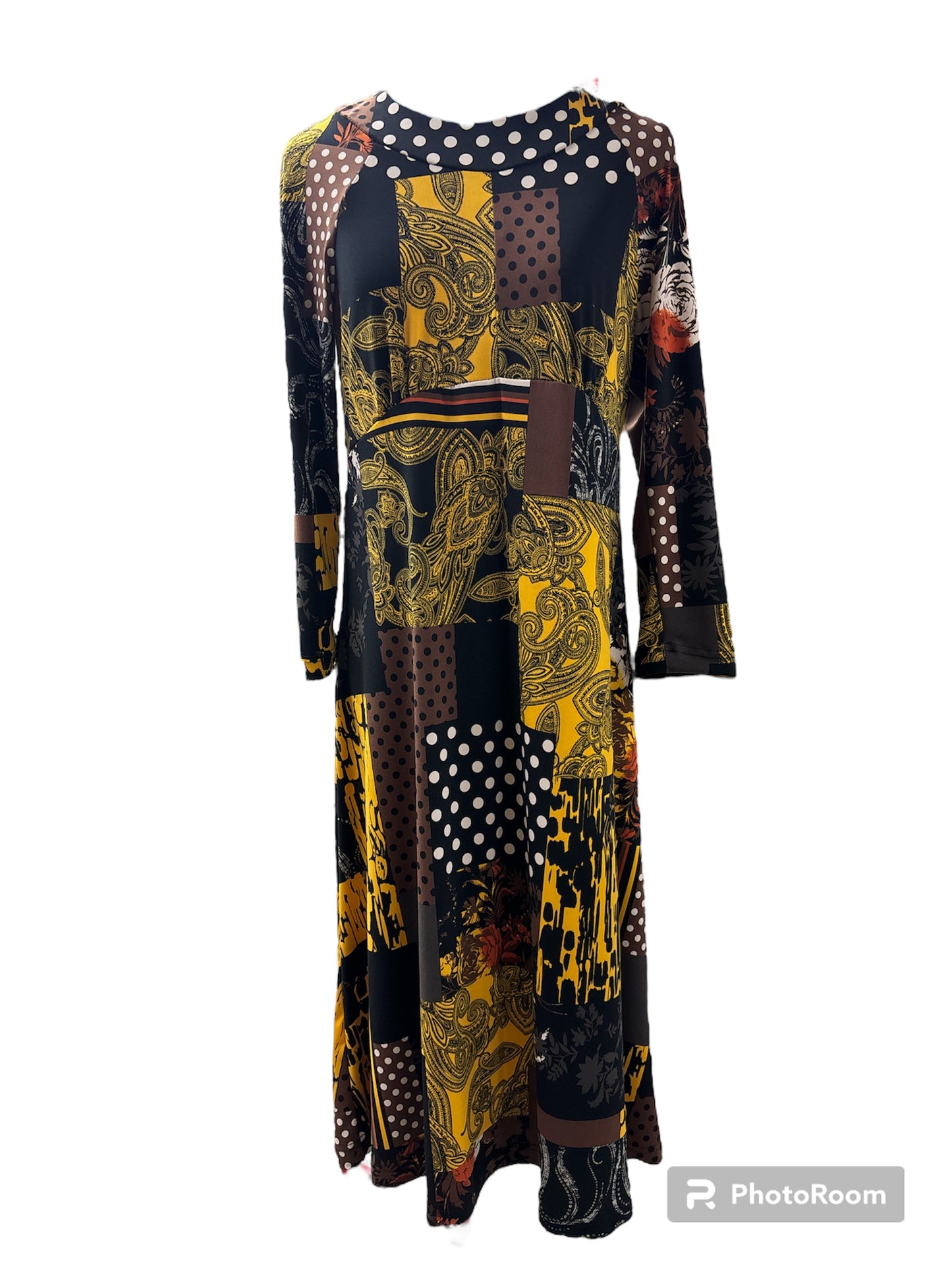 Robe adaptée manche longue Daphnée romantique | Couleurs chaudes | A3B