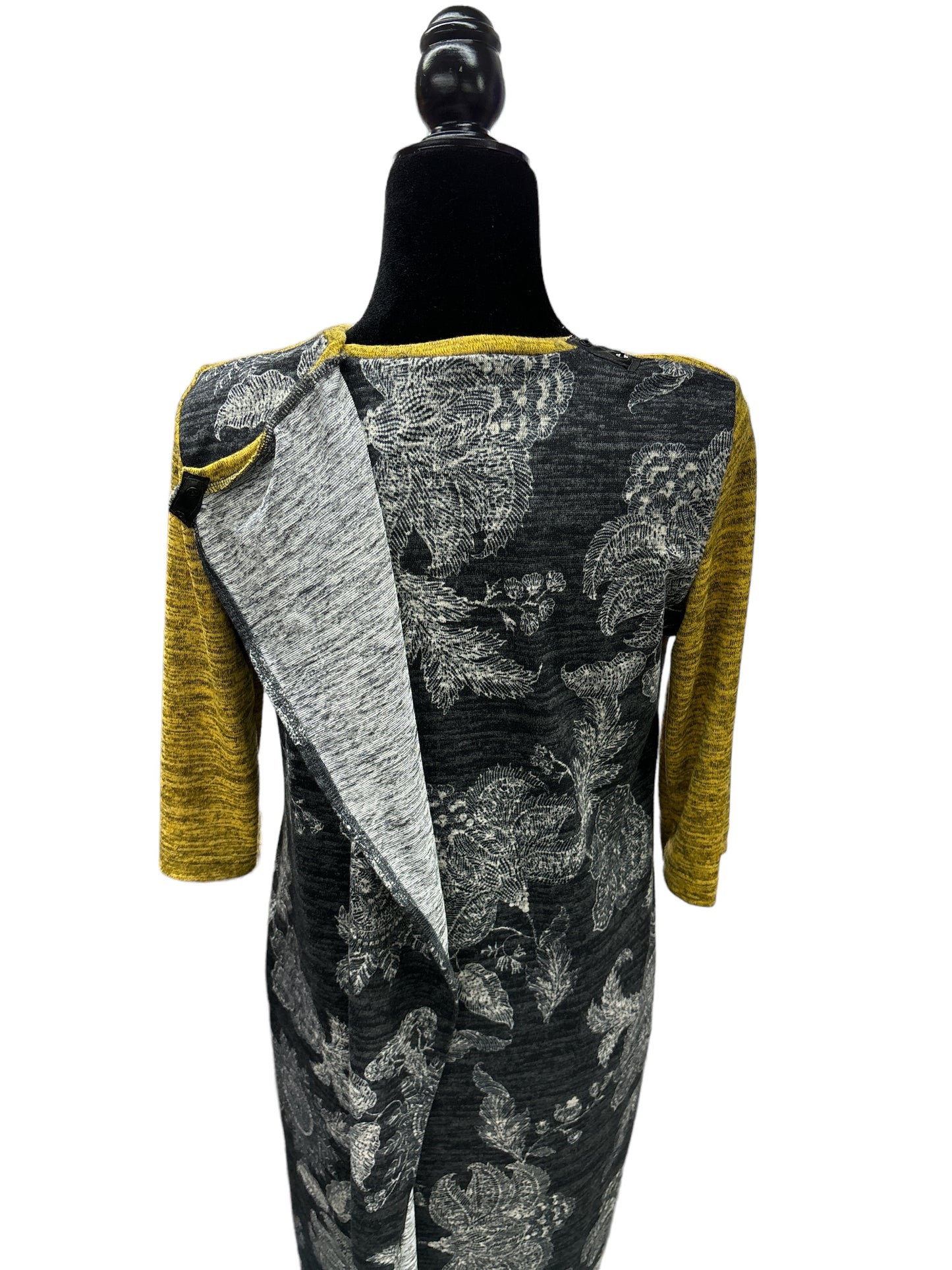 Robe adaptée manche ¾ Tammy avec imitation de veste | moutarde et anthracite | A3B