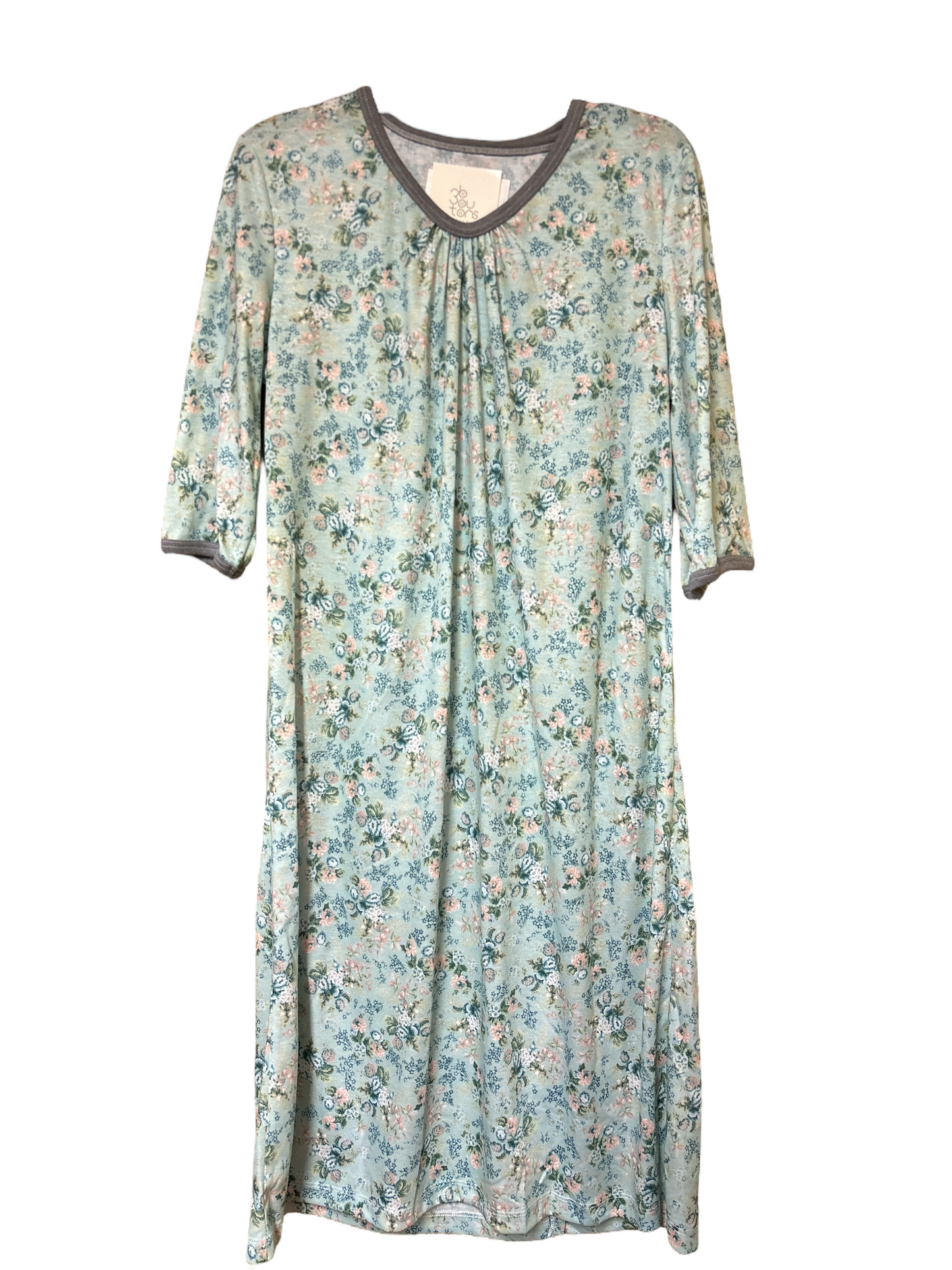 Jaquette adaptée | Fleurie sur fond menthe CCV | manche 3/4