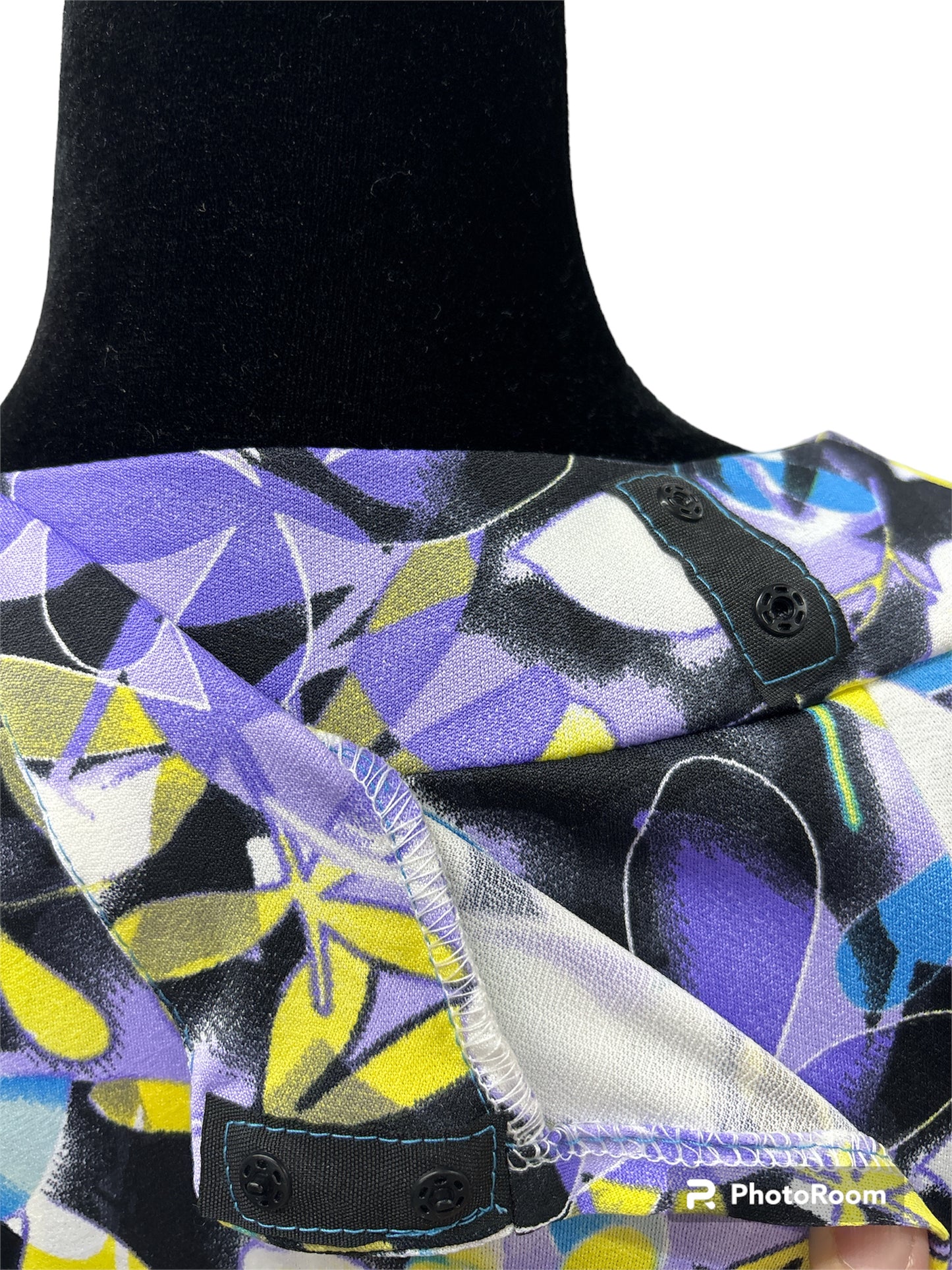 Robe adaptée manche ¾ Daphnée romantique | Lilas et Jaune | A3B