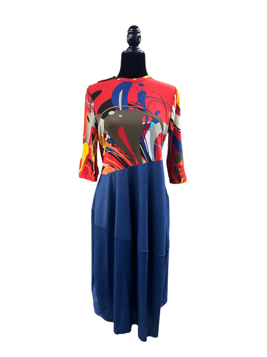 Robe adaptée Lady | flamboyante et denim | A3B