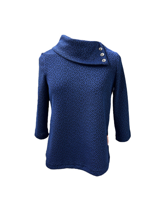 Chandail adapté manche ¾ col haut Charlie | bleu | A3B