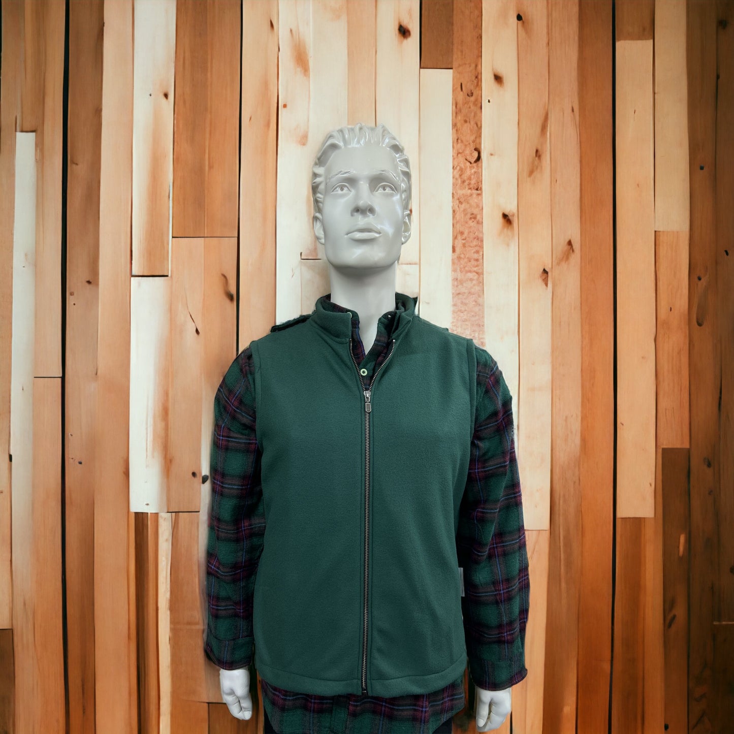 Veste adaptée verte sans manches en polar | Jules, Verte | Mode Québécoise | A3B