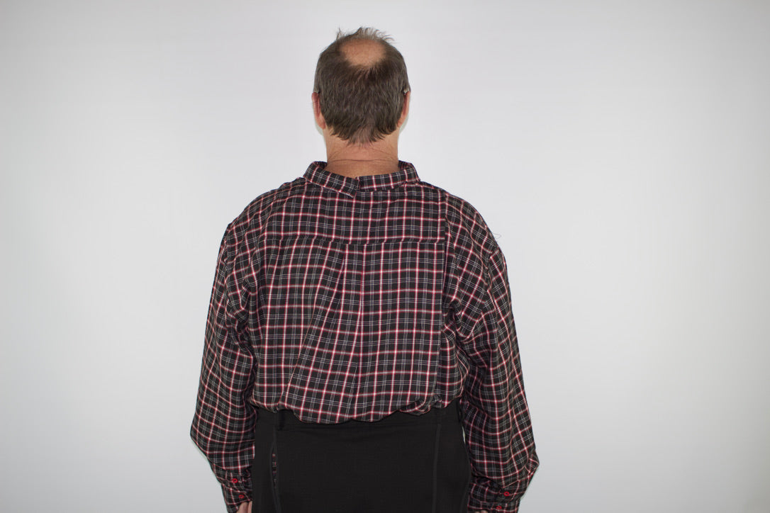 Chemise adaptée manche longue | carreaux rouge et noire en flanelle- HB54559F | EZ