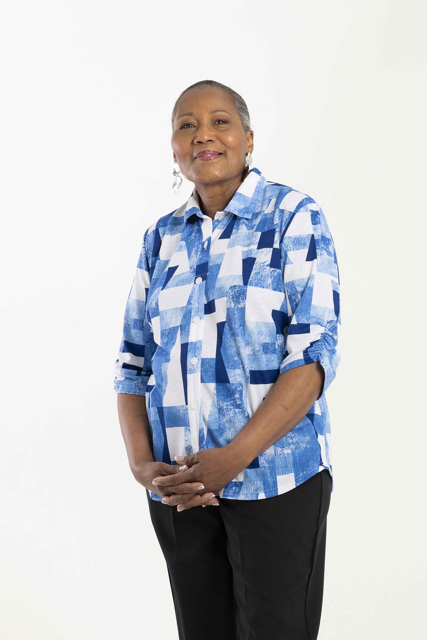 Blouse géométrie bleue | 1KB126-112 | CCV