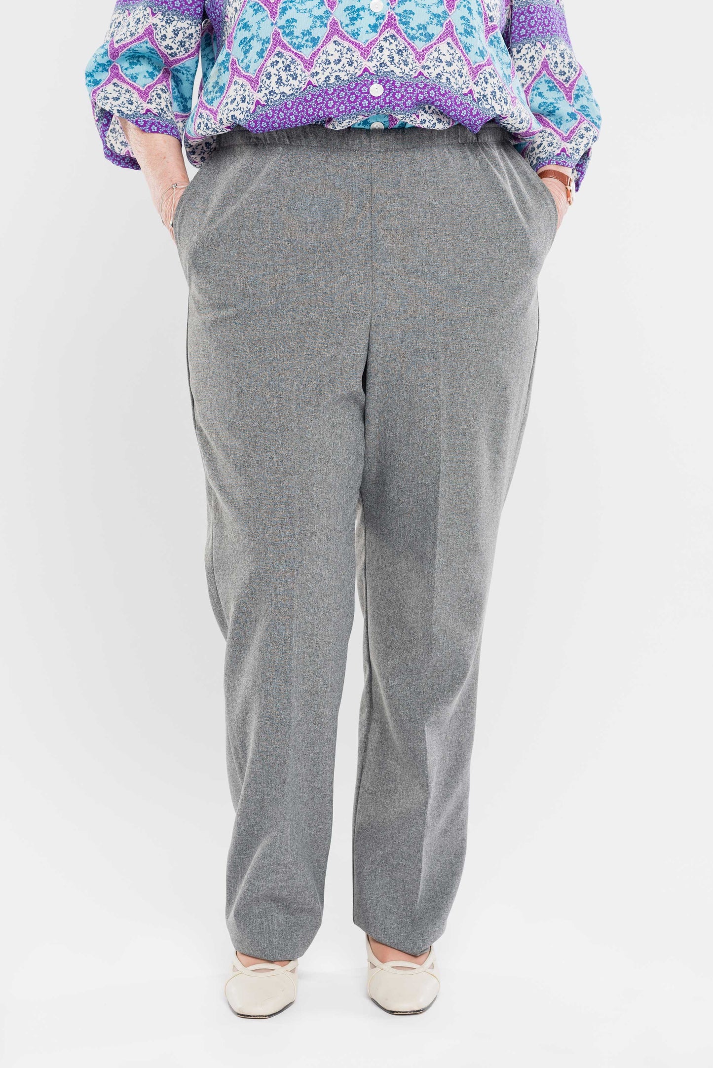 Pantalon adapté ouverture sur les côtés type jersey | gris-1LP34 | CCV