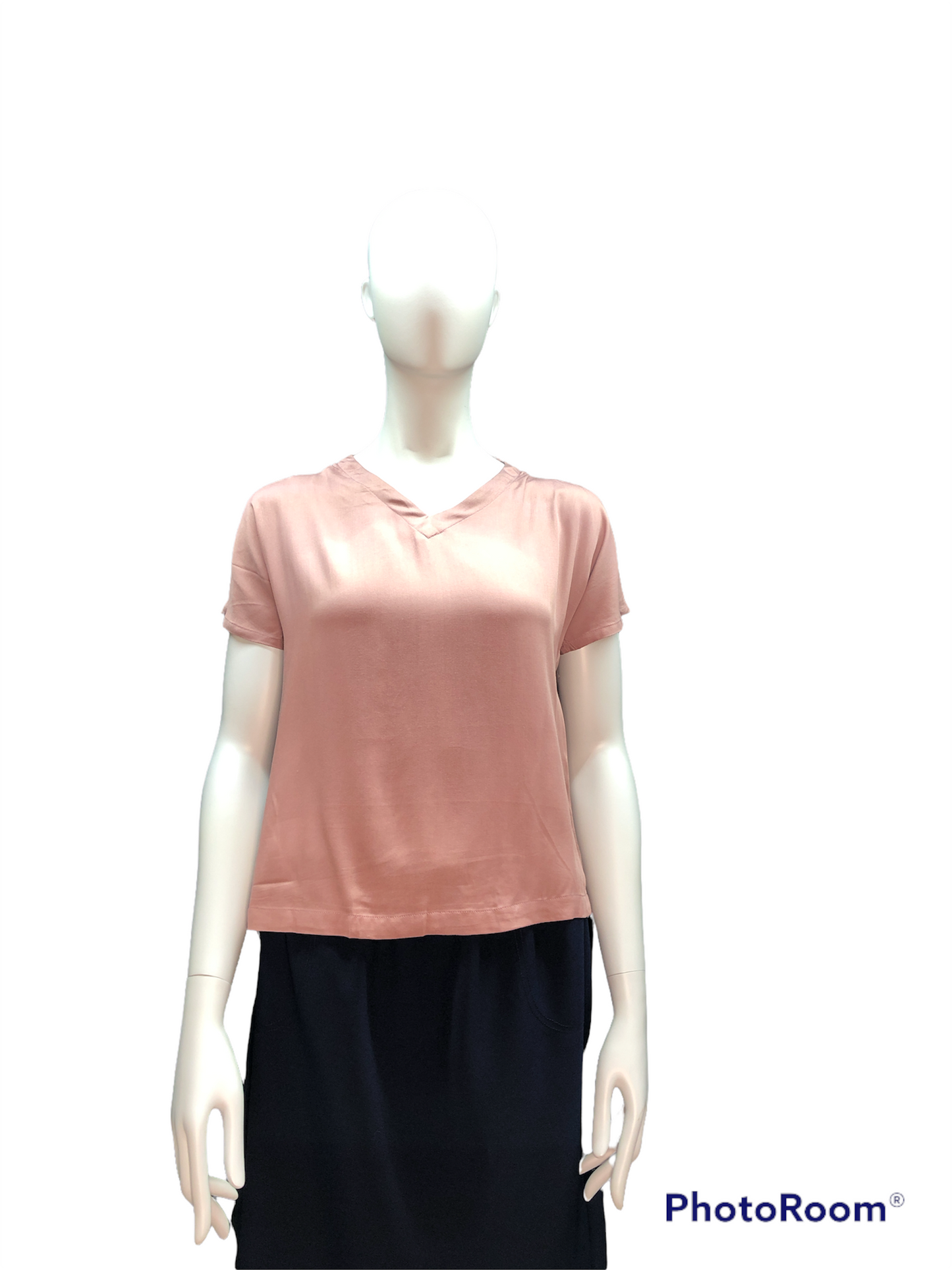 Chemisier col en V rose cendré | FB24694 | EZ