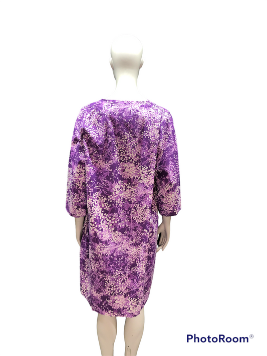 Jaquette adaptée à pois mauve en flanelle | EZ