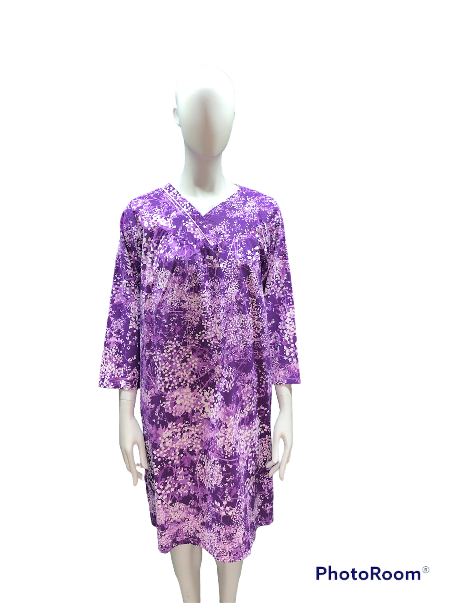 Jaquette adaptée à pois mauve en flanelle | EZ