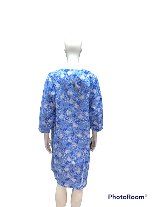 Jaquette adaptée pois bleu ciel en flanelle | EZ