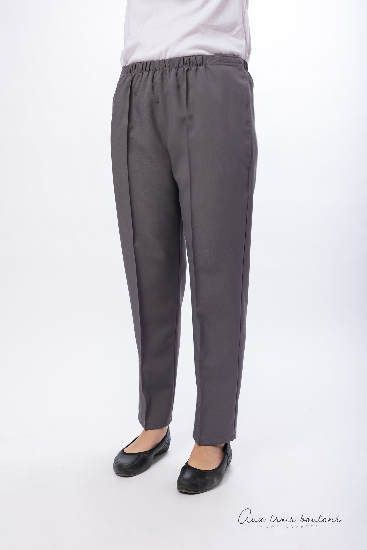 Pantalon adapté ouverture sur les côtés | charbon 2109A | T&L