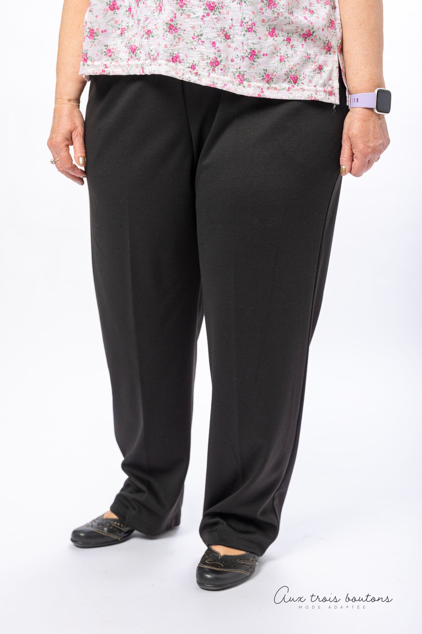 Pantalon adapté ouverture sur les côtés type jersey | brun-1LP34 | CCV