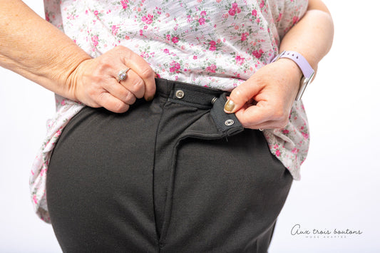 Pantalon adapté ouverture sur les côtés type jersey | marine-1LP34 | CCV