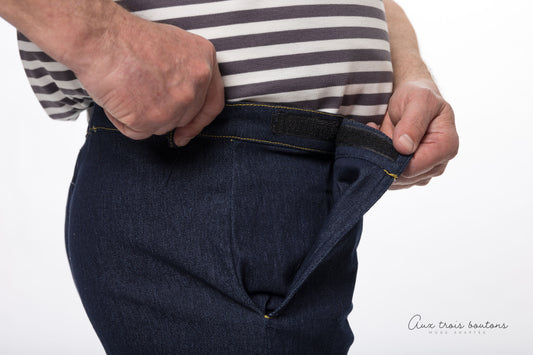 Pantalon adapté style jeans avec ouverture sur les côtés| Willy | OVD
