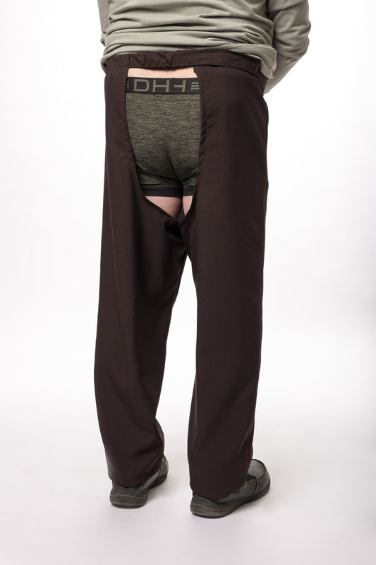 Pantalon adapté sans fond en gabardine | brun-HP64015 | EZ