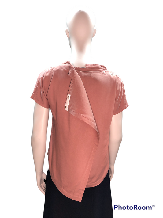 Chemisier adapté col en V rose cendré | FB24694 | EZ