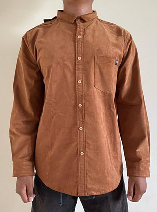 Chemise adaptée en velours côtelé (corduroy) ocre | HB54560| EZ