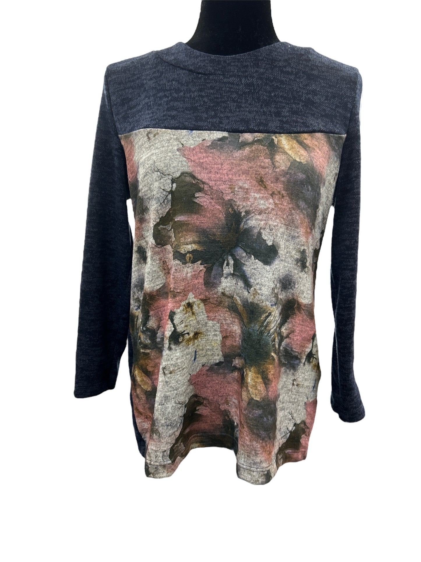 Chandail adapté manches longues pour dame |1UT367 Marine et rose | CC