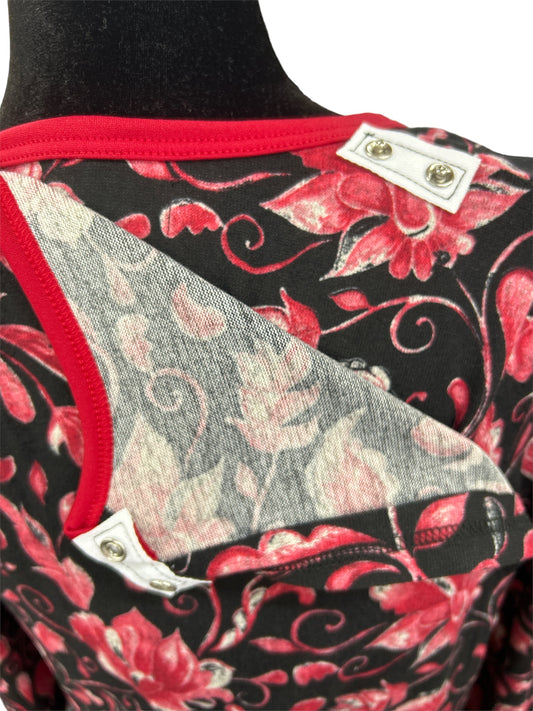 Chandail adapté manche longue | noir et rouge |CC