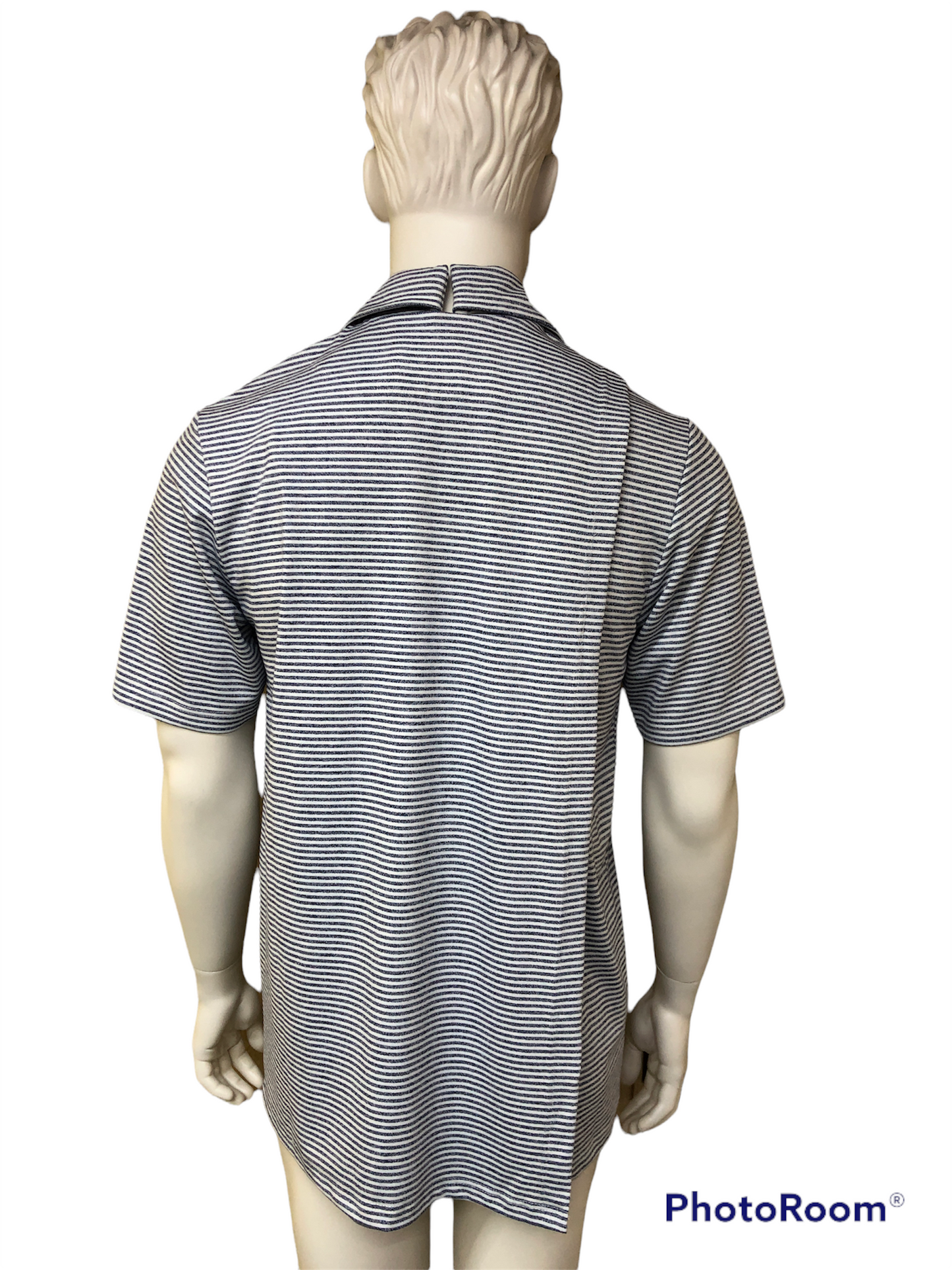 Polo adapté manche courte rayé marine | 3117A | T&L