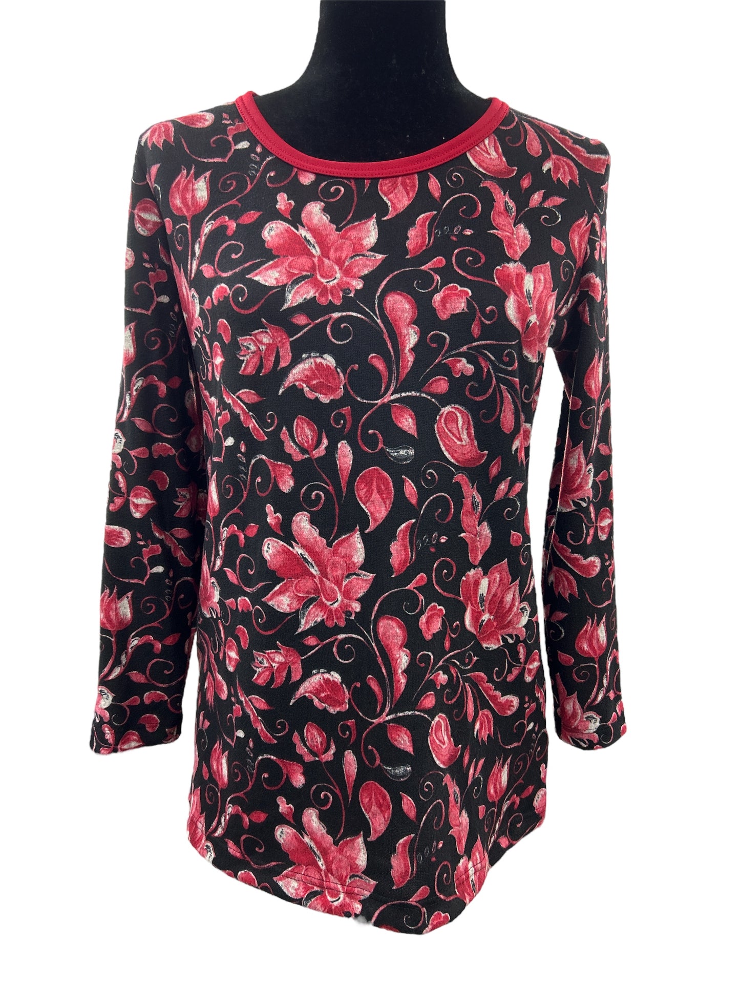 Chandail adapté manches longues pour dame marine et rose
