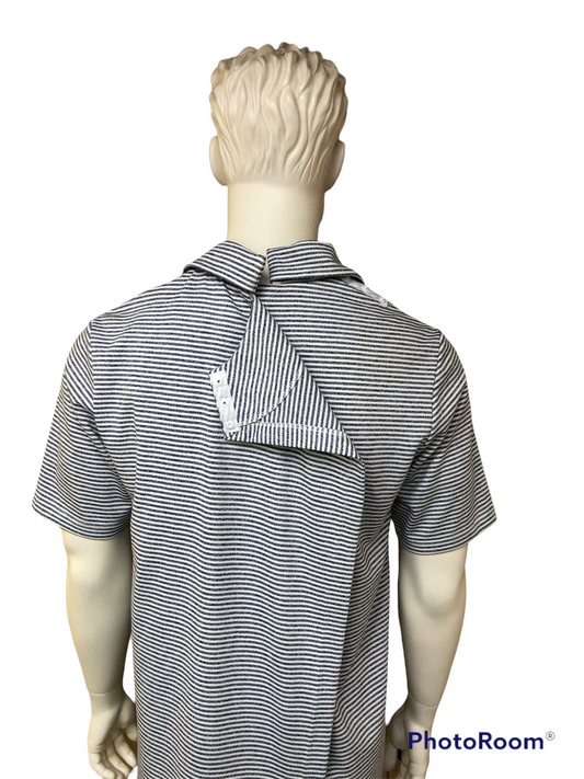 Polo adapté manche courte rayé marine | 3117A | T&L