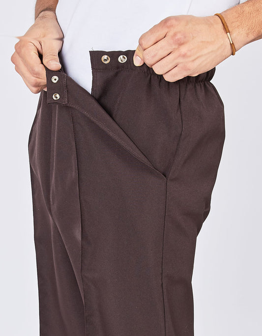 Pantalon adapté ouverture sur le devant |Brun- HP64080 | EZ