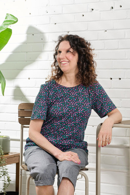 T shirt adapté manche courte | Magenta et Emeraude | CC